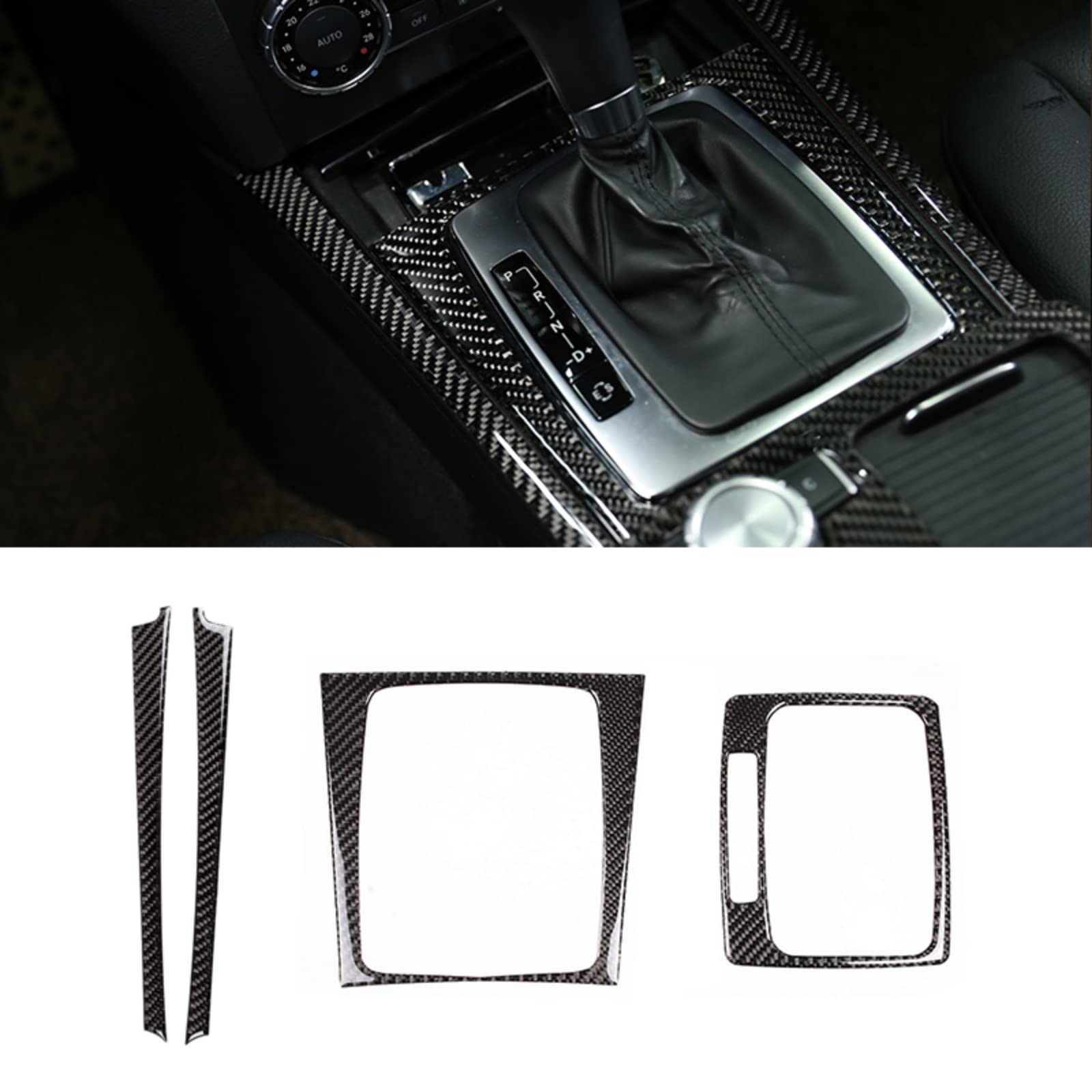 Für Mercedes Benz C-Klasse W204 2007-2010 2011 2012 2013 Auto-Carbonfaser Center Gear Shift Panel Zigarettenanzünder-Abdeckung Trim (Zigarettenabdeckung) von LFWAEE