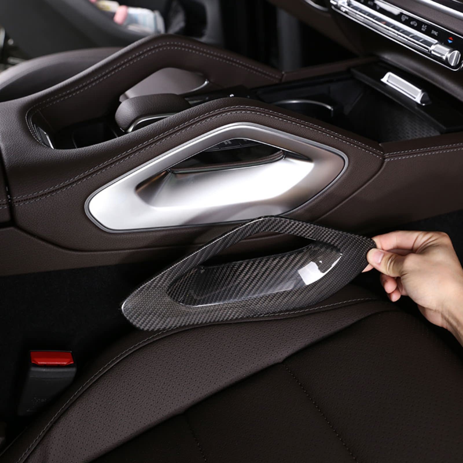 Für Mercedes-Benz GLE W176 GLS C257 Kohlefaser Mittelarmlehne beidseitige Schutzverkleidung Autozubehör (Kohlefaser) von LFWAEE