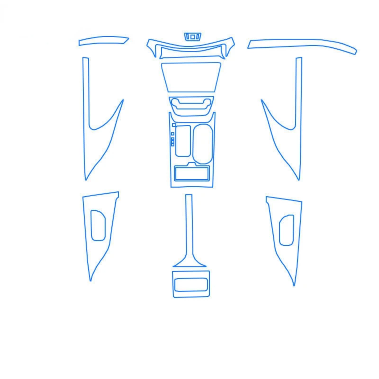 Für NISSAN Für MURANO 19–21 Auto-Innenraum-Mittelkonsole, transparente TPU-Schutzfolie, kratzfeste Reparaturfolie, Zubehör, Refit (komplettes Set C) von LFWAEE