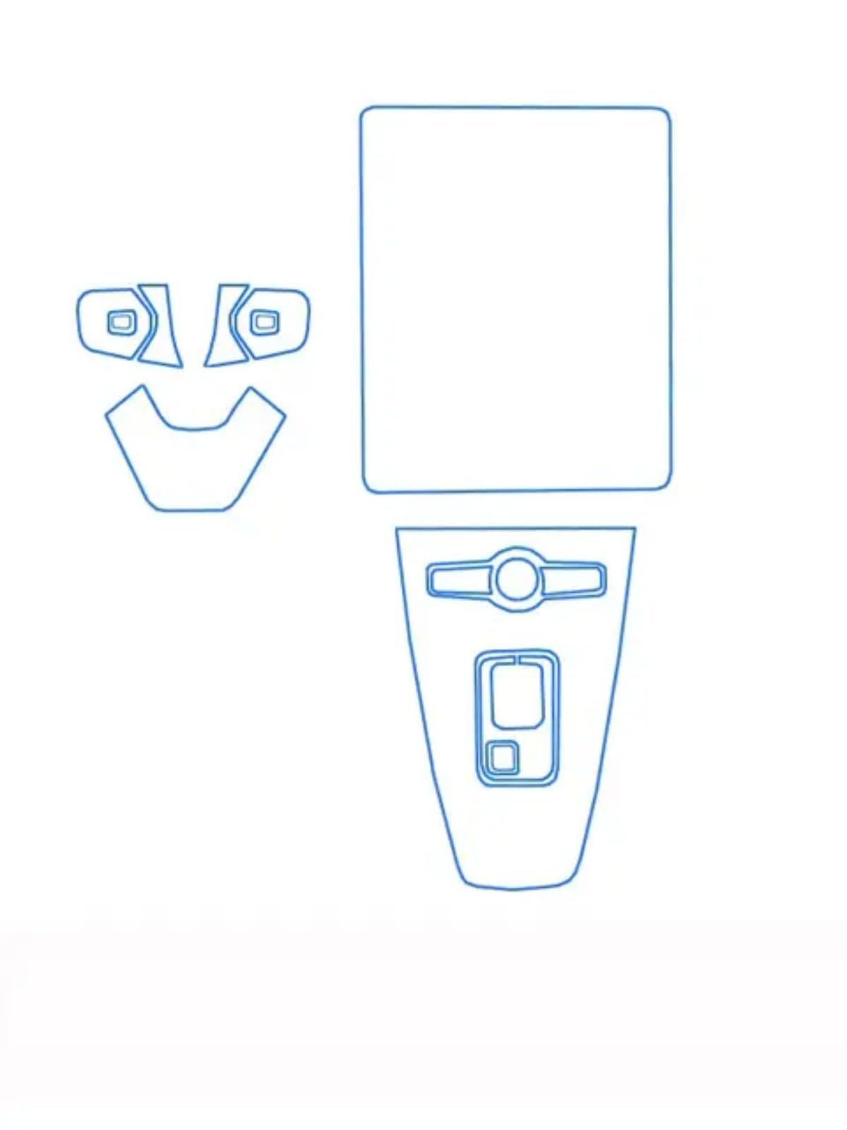 Für Polestar 2 2021–2023, transparenter TPU-Mittelkonsolen-Navigationsbildschirm, Getriebe-Panel-Schutzfolie, kratzfester Reparaturaufkleber von LFWAEE