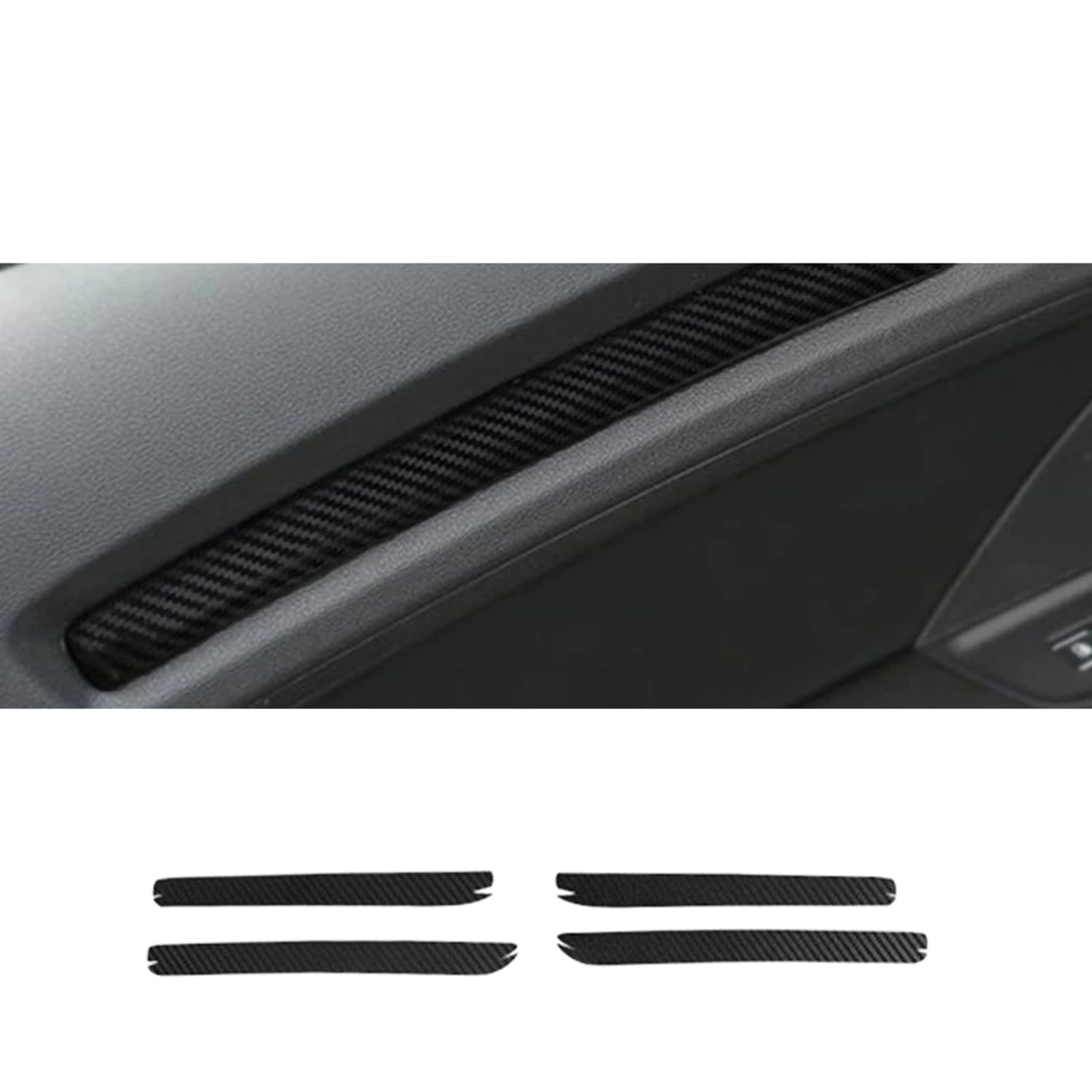 LFWAEE Auto Armaturenbrett Trim Gerade Streifen Aufkleber Mittelkonsole Tür Dekoration Auto Innen Zubehör (4 Stück) Für Audi A3 8V 2014–2019 von LFWAEE
