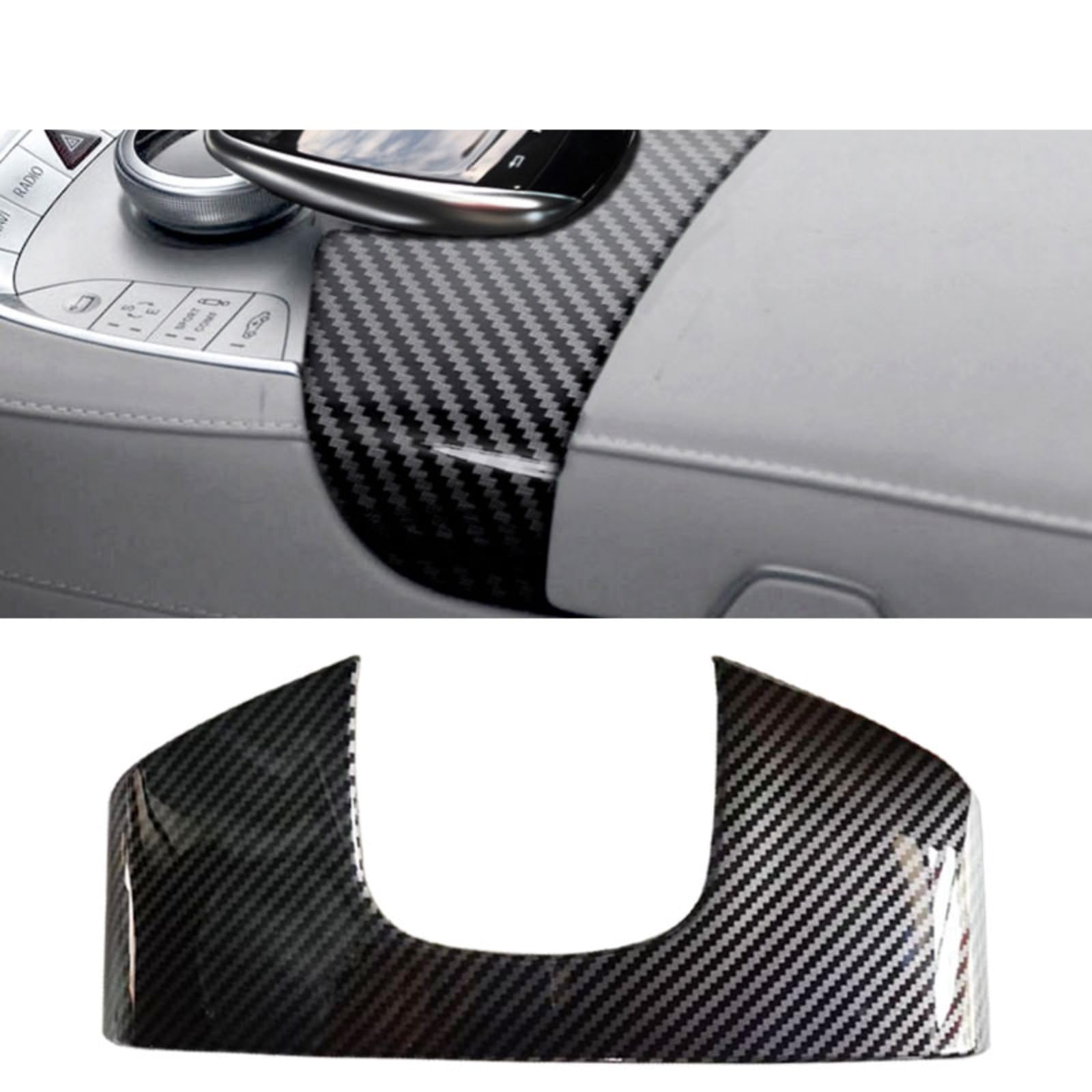 LFWAEE Auto Styling Carbon Fiber Texture Center Control Armlehne Box Telefon Zifferblatt Tastatur Abdeckung Trim (C) Für Benz S-Klasse W221 W222 von LFWAEE