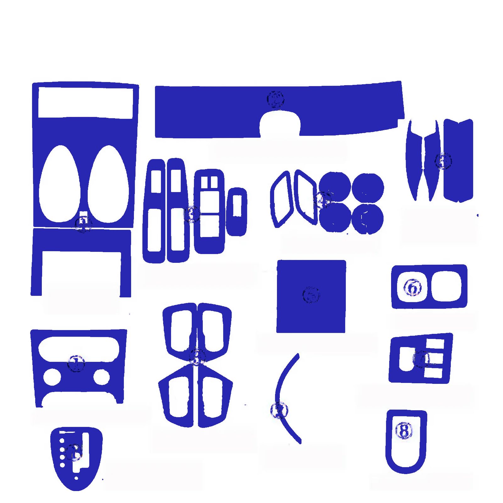 LFWAEE Innen-Zentralsteuerungstafel-Türgriff-Aufkleber, Aufkleber, Auto-Styling-Zubehör (3D-Blau-Kohlefaser-B) Für Nissan Für Qashqai 2006-2015 J10 von LFWAEE
