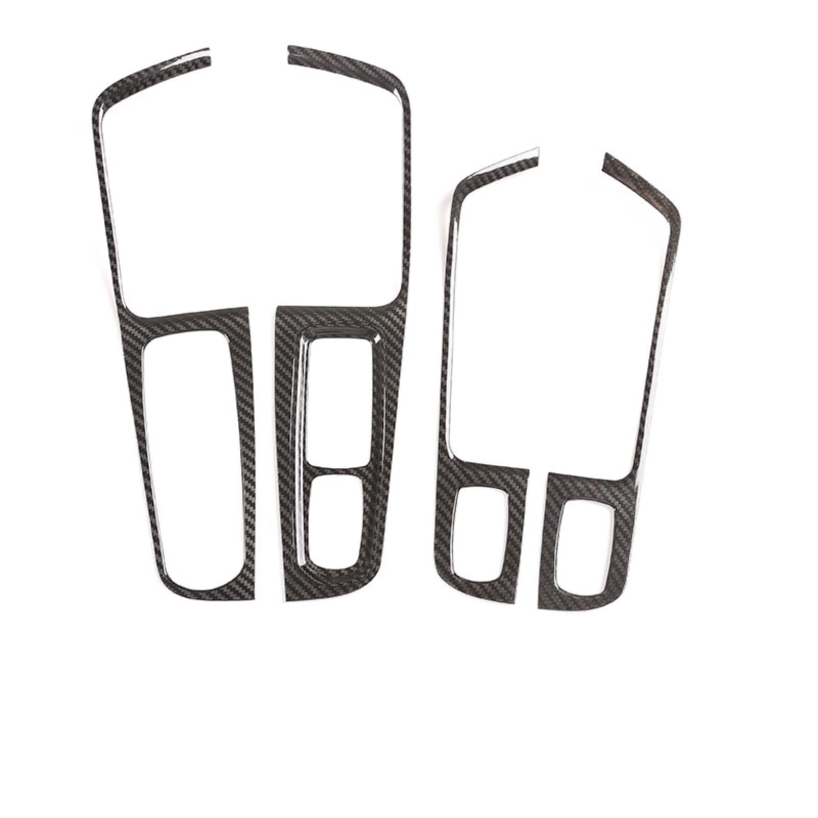 LFWAEE Kohlefaser-Autoglas-Hebeschalter-Panel-Rahmenabdeckung, Zieraufkleber, Autozubehör (2 Kohlefaser) Für Porsche, Für Macan 2014-2023 von LFWAEE
