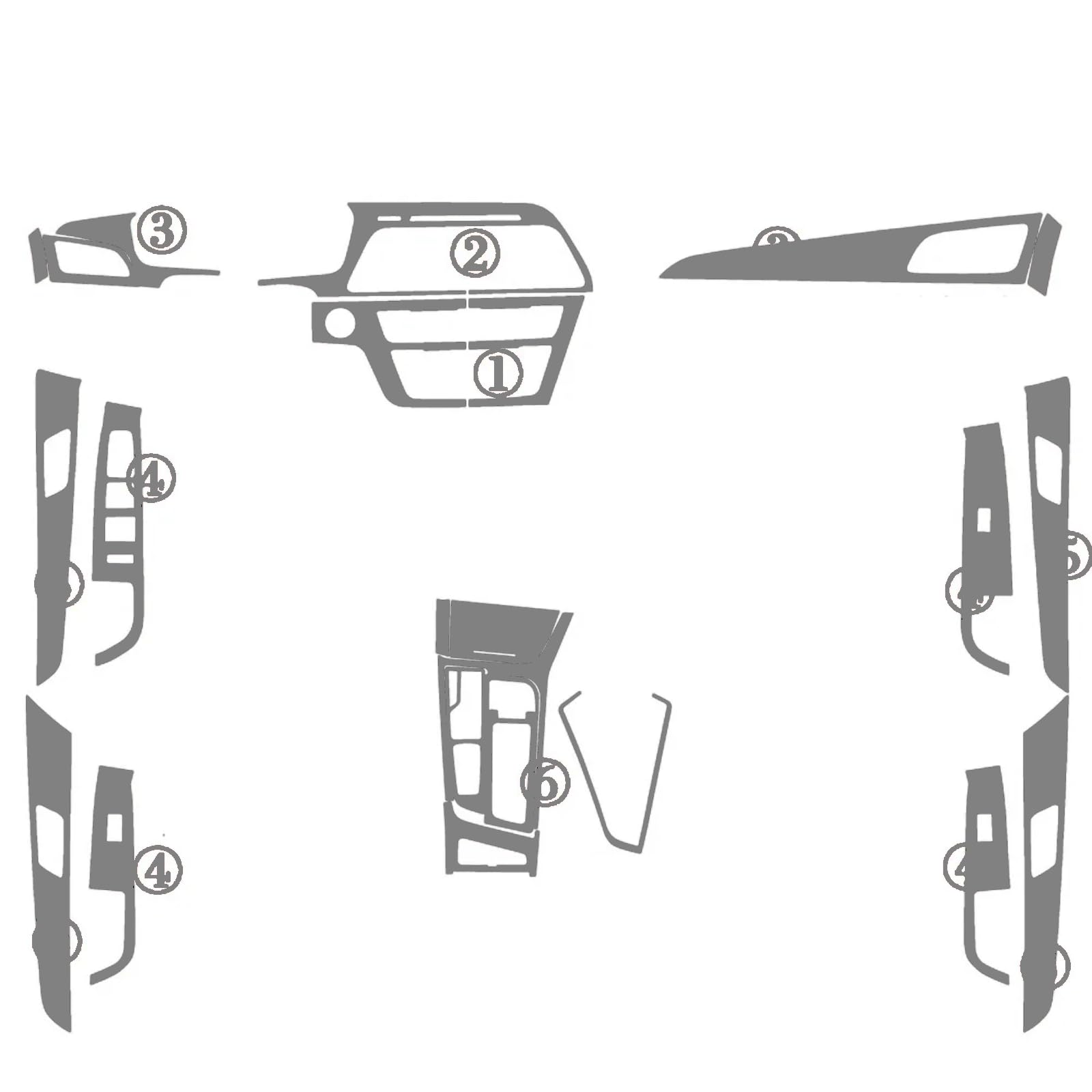 LFWAEE Mittelkonsolen-Gang-Armaturenbrett-Luft-Türgriff-Aufkleber, Aufkleber, Auto-Styling-Zubehör (3D-Silber-Kohlefaser-B) Für Hyundai, Für sonata 9 2015-2017 von LFWAEE