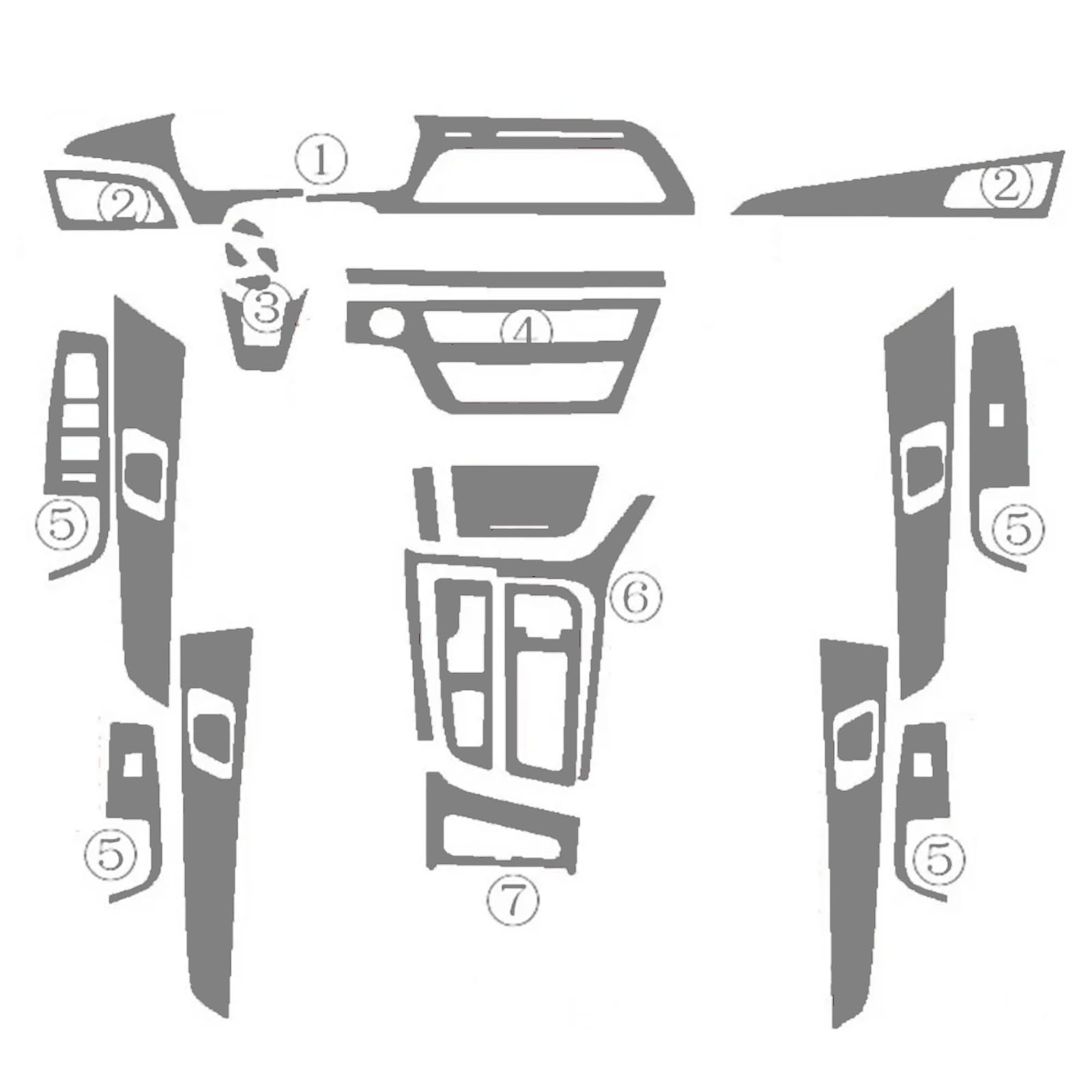LFWAEE Zierleisten-Aufkleber im Stil der Mittelkonsole für den Innenraum, Mittelkonsole, Armaturenbrett, 3D-Silber-Karbonfaser Für Hyundai, Für Sonata 9 2015-2017 von LFWAEE