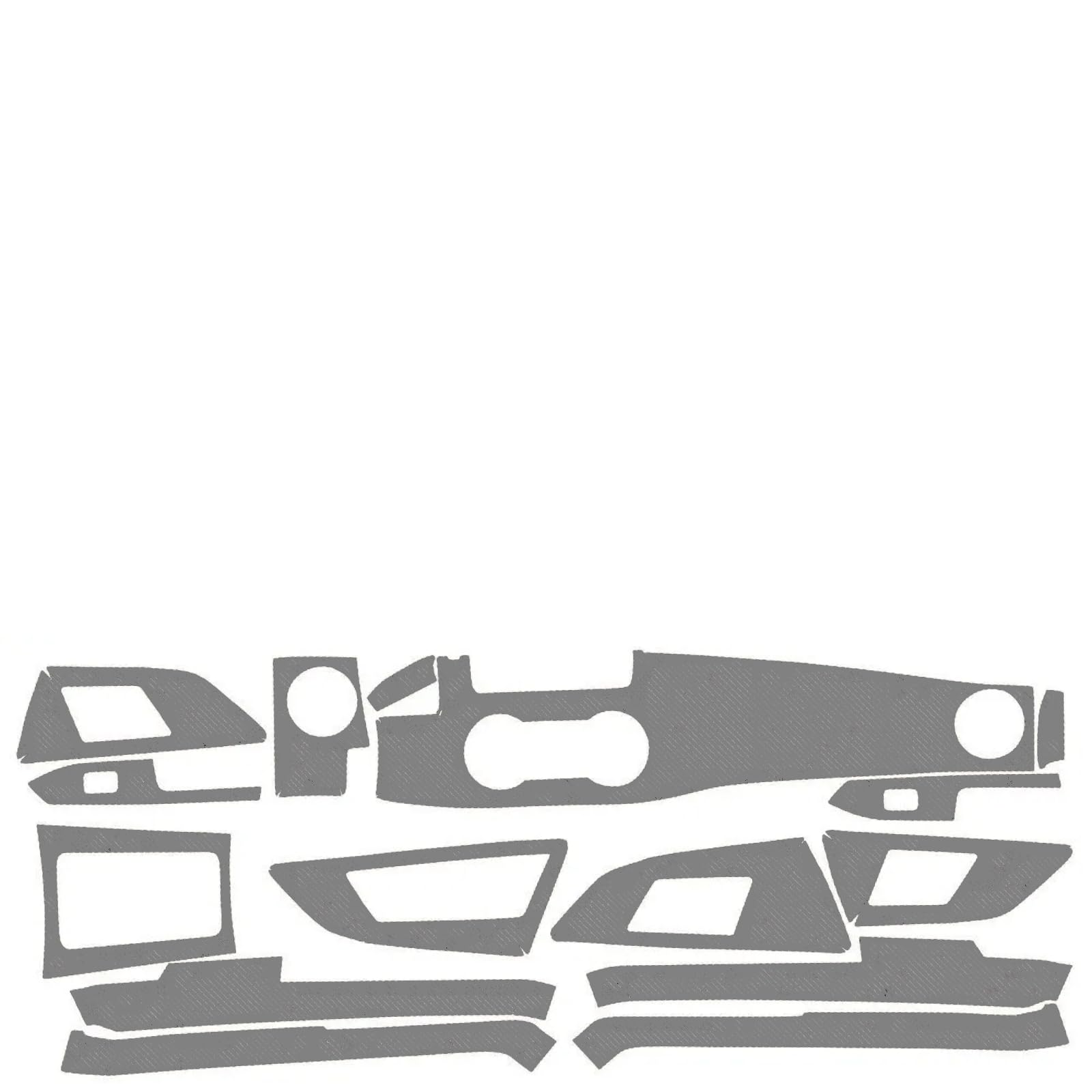 LFWAEE schwarzer Aufkleber für Innenverkleidung, Mittelkonsole, Getriebe, Armaturenbrett, Lufttürgriff, 3D-Silber, Kohlefaser Für Benz GLK GX204 2013-2016 von LFWAEE