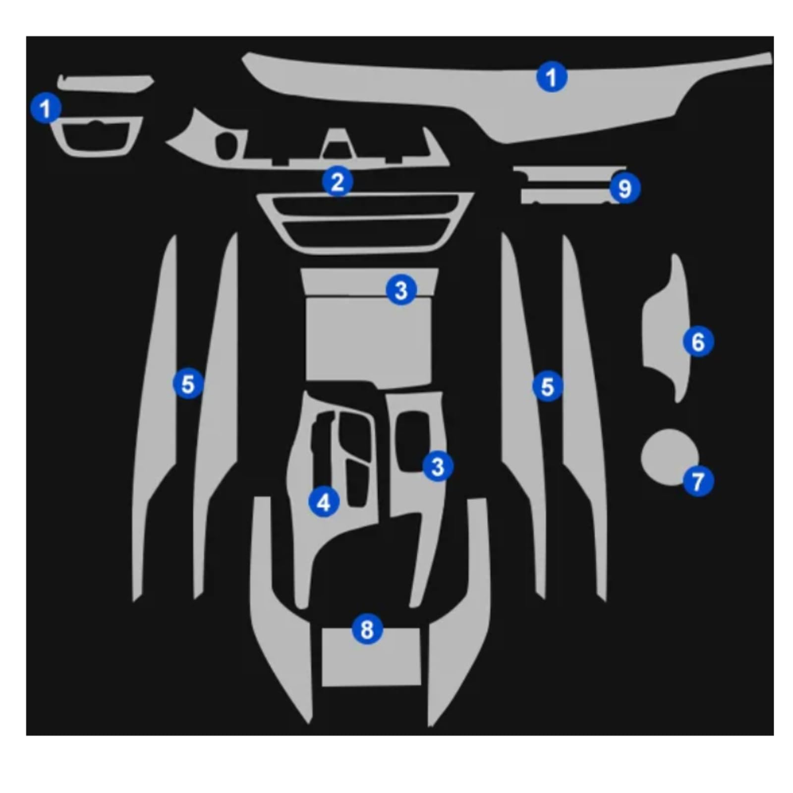 TPU Für BMW 1 2 3 5 7 Serie 525 528 530 540 730 740 Transparente Folie Auto-Innenraumaufkleber Zentralsteuerungsgetriebe Türluftverkleidung (530 540 2018–2019) von LFWAEE