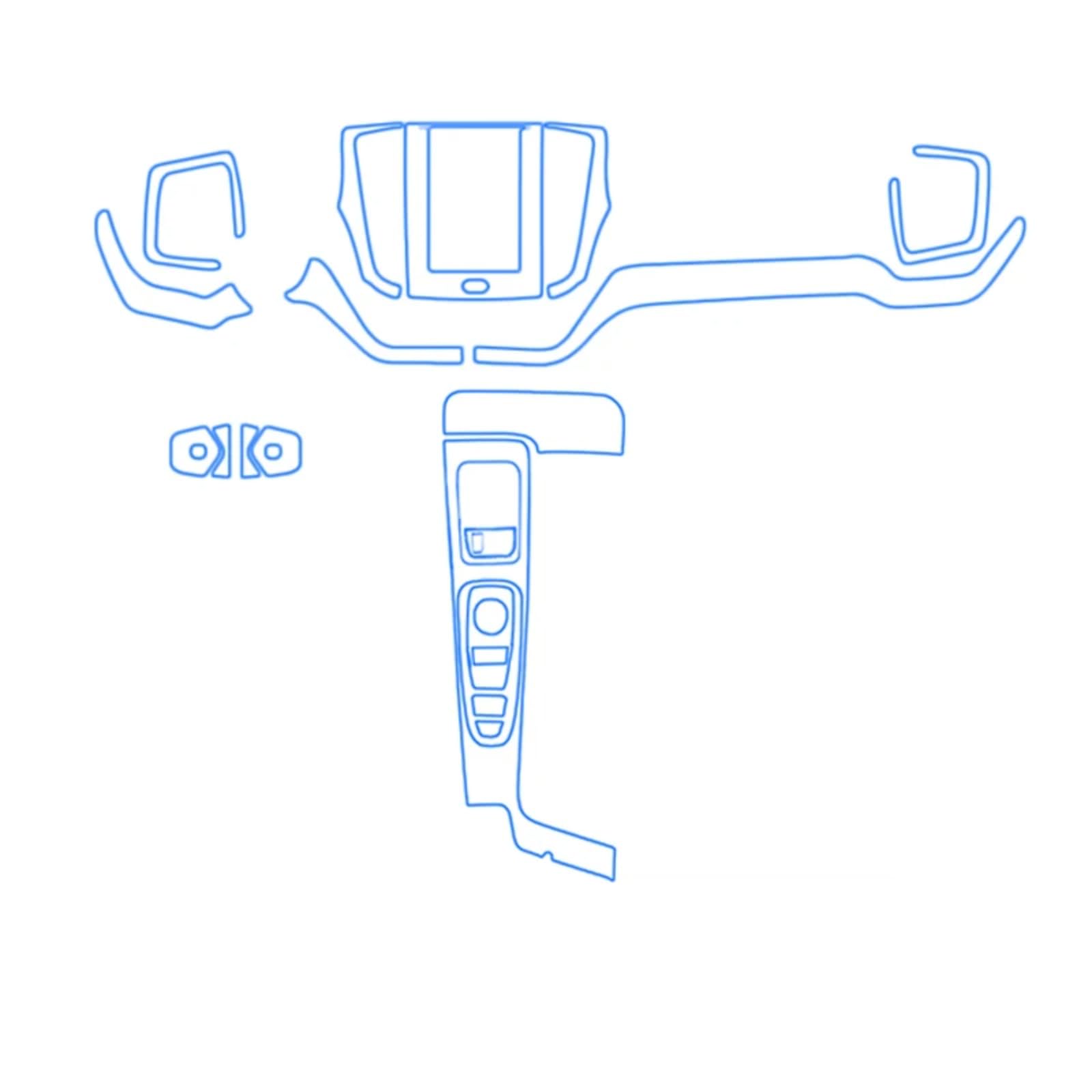 TPU Für Volvo Für XC60 2018-2023 Transparente Schutzfolie Autoinnenraumaufkleber Zentrale Steuerung Tür Luftgetriebe Lenkradverkleidung (Für XC60 2022) von LFWAEE