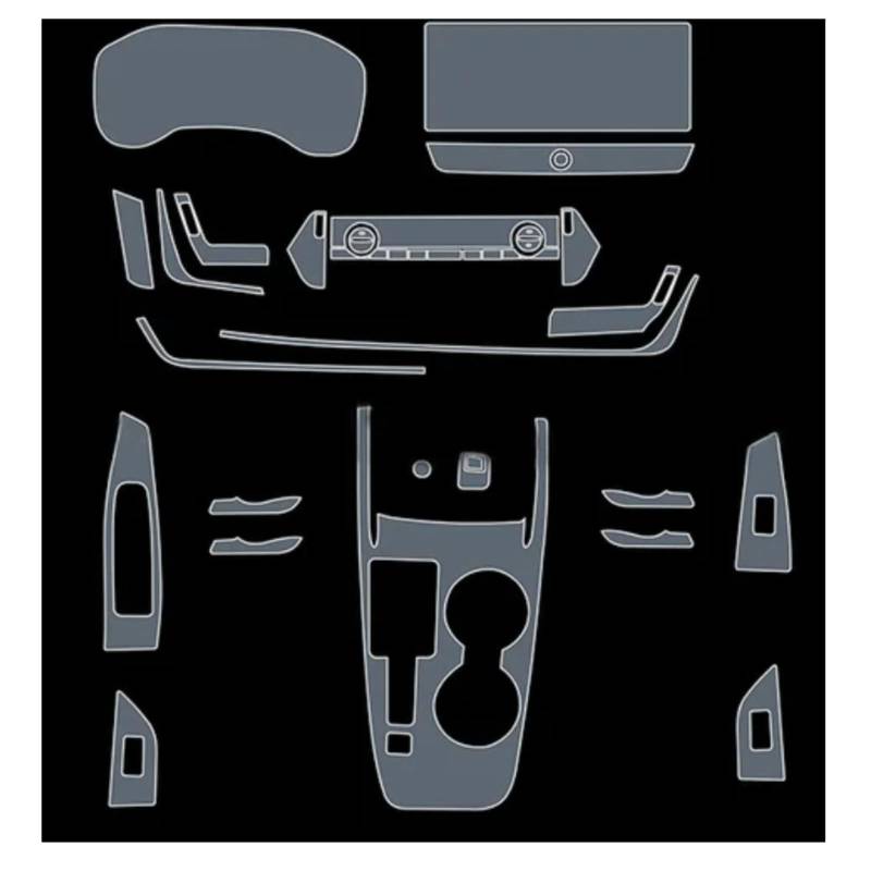 Tpu transparente Folie für Nissan für X-Trail 2021–2022, Auto-Innenaufkleber, Mittelkonsole, Luftgetriebe, Navigation, Türfenster, Panel (für X-Trail Typ B) von LFWAEE