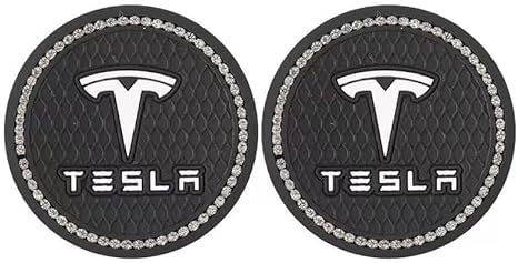 Auto Untersetzer für Tesla Model X 2015-2023,Silikon Auto Getränkehalter Untersetzer Kaffee Tee Pad für Getränke Tasse Temperaturbeständigkeit rutschfest Auto Innere Zubehör,2pcs-A von LFWCZS