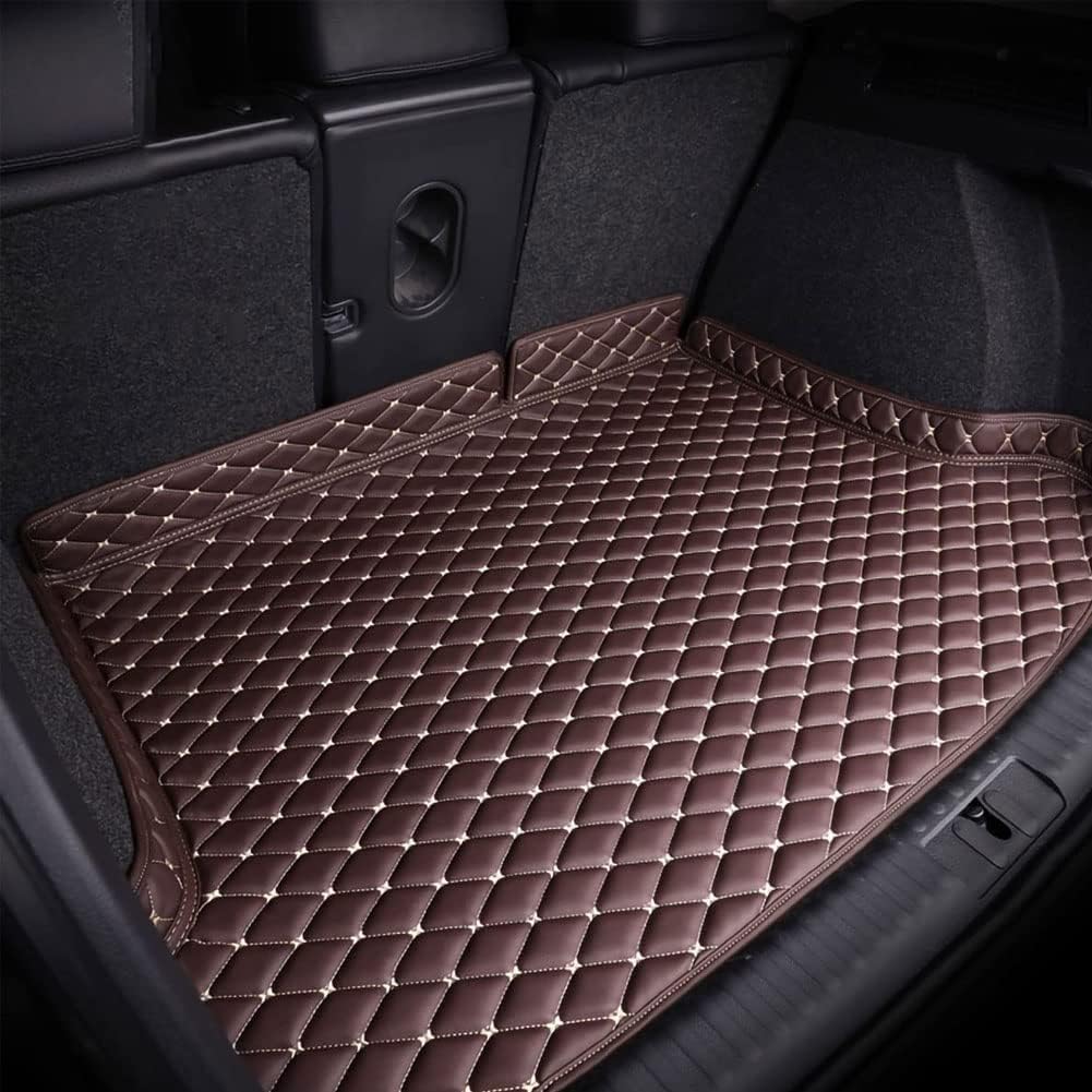 Auto Kofferraummatten, für Kia KX3 2020 Leder Kofferraumschutz rutschfeste Teppiche Wasserdicht Hohe Kante Innenraum Zubehör,E Coffeestyle von LGTT