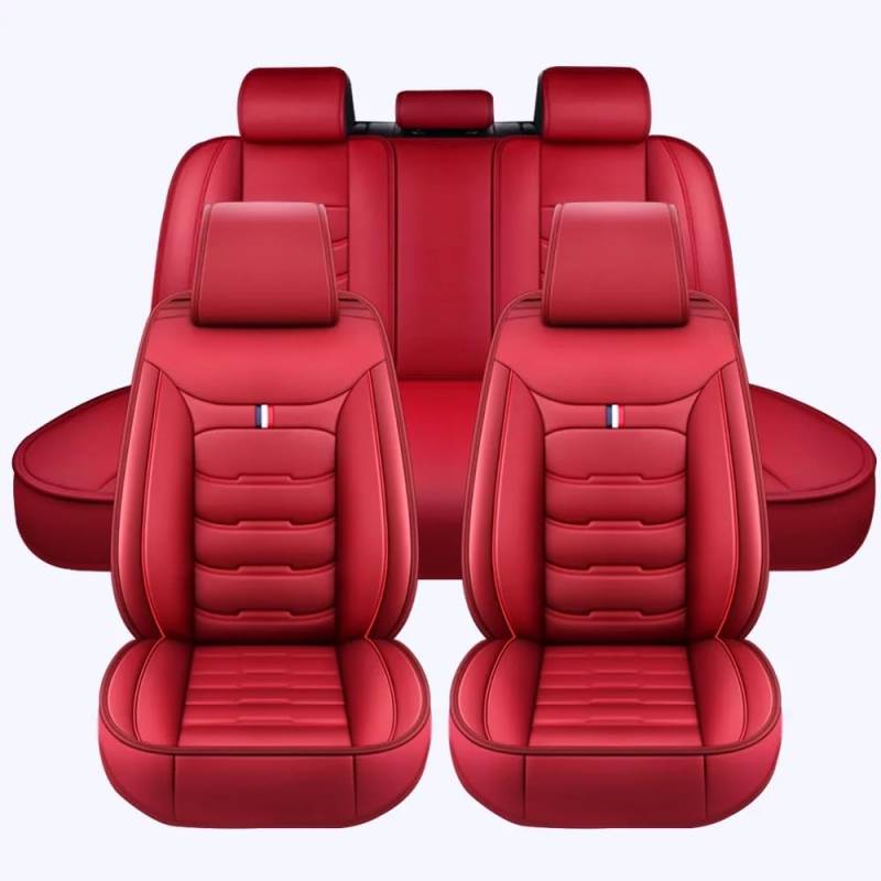 LGTT Auto 5 Sitzer Sitzbezügesets, Wasserdicht Vordersitze Rückbank Sitzbezüge | Autositzbezüge Airbag Geeignet, für Audi A3 Sportback 2004,Standard Version-Red von LGTT