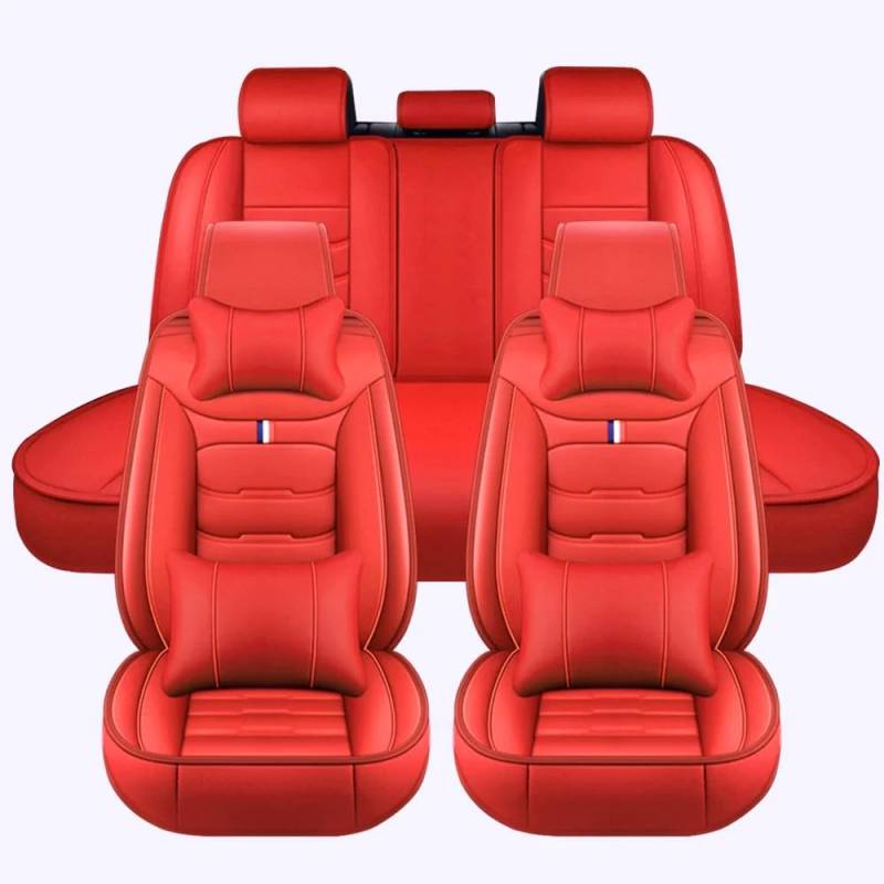 LGTT Auto 5 Sitzer Sitzbezügesets, Wasserdicht Vordersitze Rückbank Sitzbezüge | Autositzbezüge Airbag Geeignet, für BMW 2 Series U06 2022-2023,Luxurious Version-Red von LGTT
