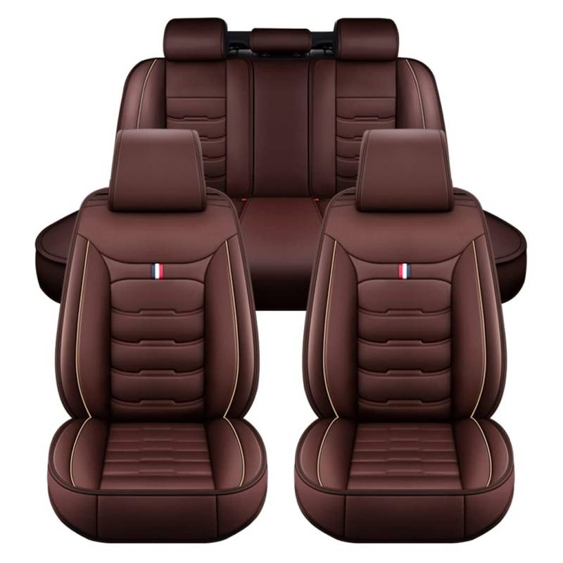 LGTT Auto 5 Sitzer Sitzbezügesets, Wasserdicht Vordersitze Rückbank Sitzbezüge | Autositzbezüge Airbag Geeignet, für BMW M3 E90 Sedan 2005-2012,Standard Version-Coffee von LGTT