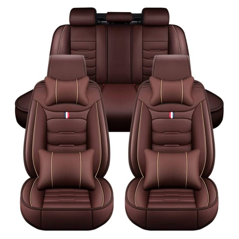 LGTT Auto 5 Sitzer Sitzbezügesets, Wasserdicht Vordersitze Rückbank Sitzbezüge | Autositzbezüge Airbag Geeignet, für BMW M4 F83 Convertible 2014-2020,Luxurious Version-Coffee von LGTT