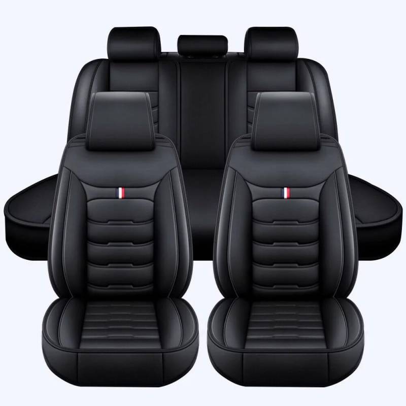 LGTT Auto 5 Sitzer Sitzbezügesets, Wasserdicht Vordersitze Rückbank Sitzbezüge | Autositzbezüge Airbag Geeignet, für Bmw 7 Series F01 F02 F03 F04,Standard Version-Black von LGTT