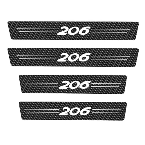 4Psc Auto Einstiegsleisten Kohlefaser Aufkleber,für Peugeot 206 2004-2008 2009,Car Kick Plates Schutz AntiKratz Abnutzungs Türschweller Protector von LGYDFDC