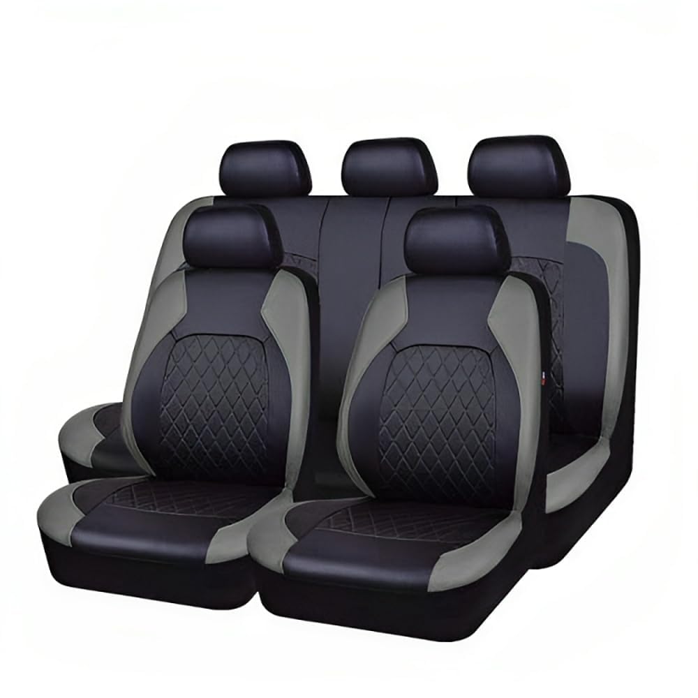 Auto Sitzbezügesets für Civic 1.0 VTEC 1.3 1.4 1.4 DSi 1.5 1.5 VTEC, Leder AutositzbezüGe 5 Sitzer Schonbezug Autositz Vorder Hinten, Auto Zubehör,C Grey von LGZFC