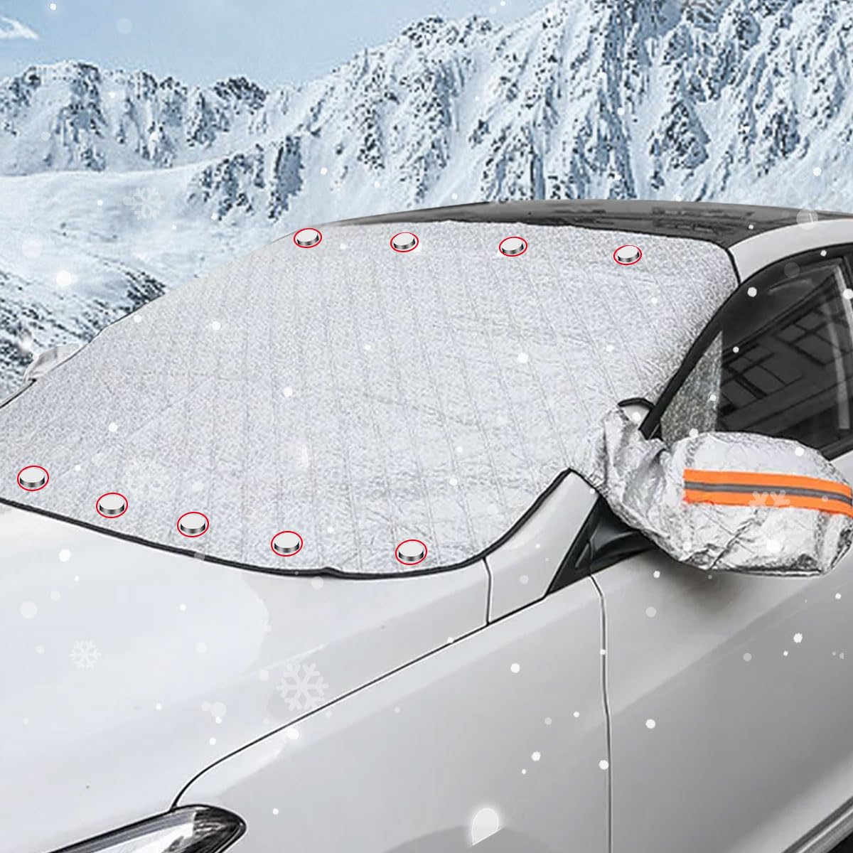 LGZIN Frontscheibenabdeckung, Ultra-Dick Auto Scheibenabdeckung, Windschutzscheibe Abdeckung, Faltbare Scheibenabdeckung mit 9 Magnet Fixierung, Abdeckung Auto Winter, für Schnee, EIS, Frost, Staub von LGZIN