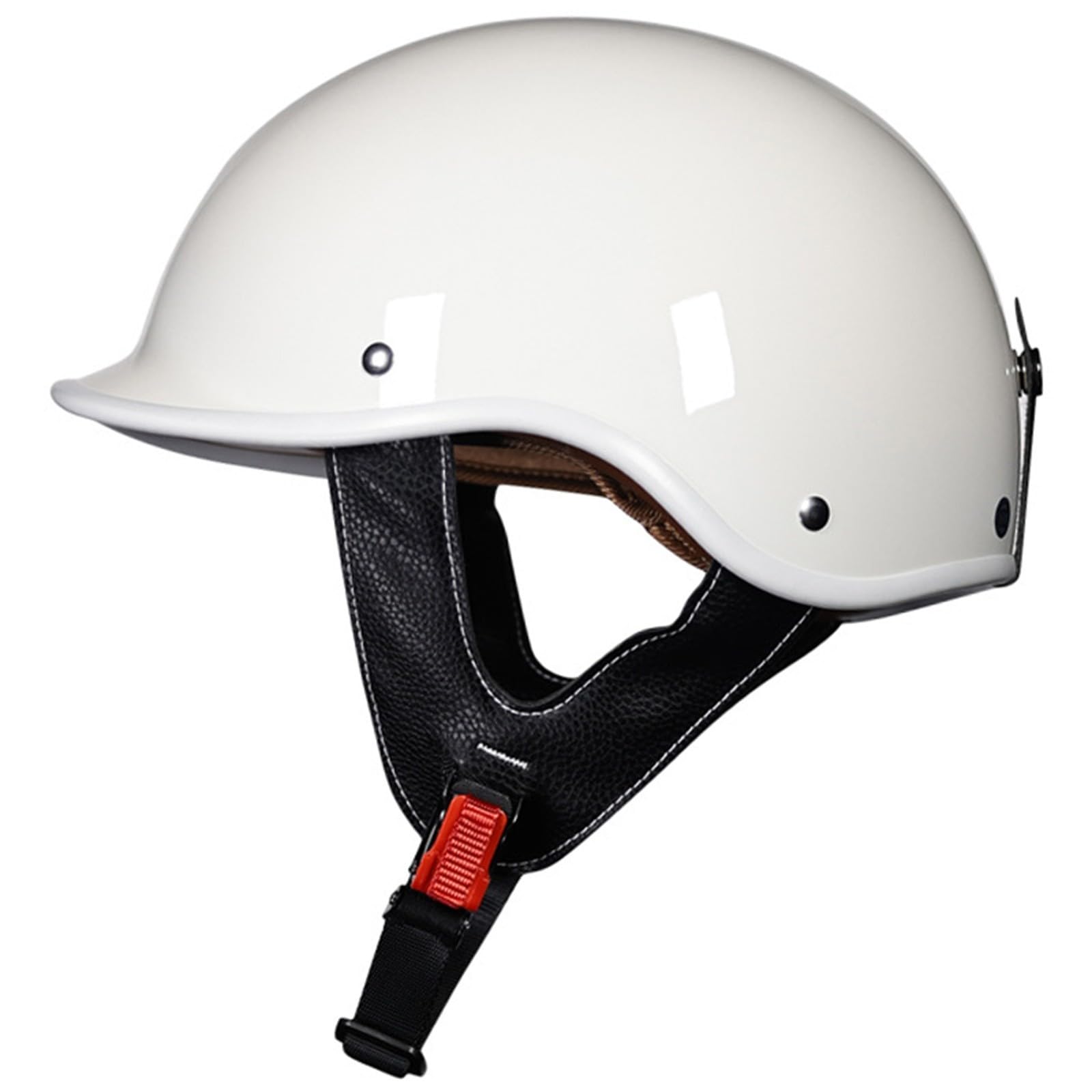 Offener Motorradhelm, Retro-Jethelm Im Deutschen Stil,Halbgesichts-Fahrradhelm Für Herren Und Damen,Mit Schnellverschluss,DOT-Geprüfter Retro-Halbgesichtshelm Für Cruiser-Scooter K,L=59-60CM von LHBM