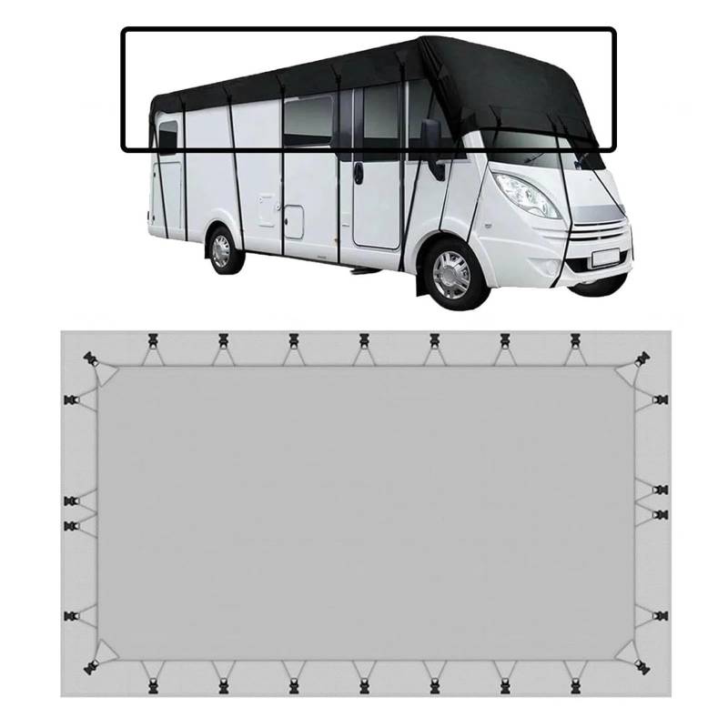 210D Oxford-Gewebe 210D Oxford-Gewebe Abdeckplane Wohnwagen Wind-, Regen- Und Schneefest Hagelschutz Geeignet Für Wohnwagen, Wohnmobile, Busse,Black-13m×3m von LHCXKJGS