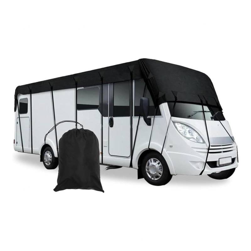 Wohnwagen Abdeckplane 210D Oxford-Gewebe Wohnwagen Abdeckplane Wind-, Regen- Und Schneefest Wohnmobilabdeckungen Geeignet Für Wohnwagen, Wohnmobile, Busse,Black-11m×3m von LHCXKJGS