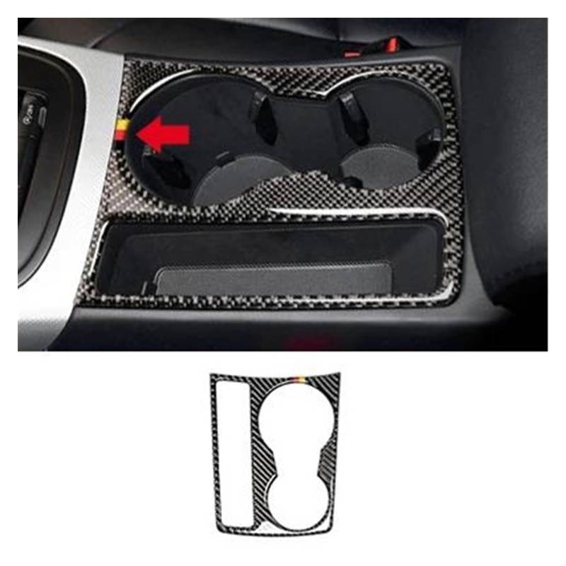 LHHDM Für A4 Für B8 Für A5 2009-2016 Carbon Fiber Center Console Cup Holder Panel Zierrahmen Dekoration Aufkleber Auto-Innenausstattung(Germany Style) von LHHDM