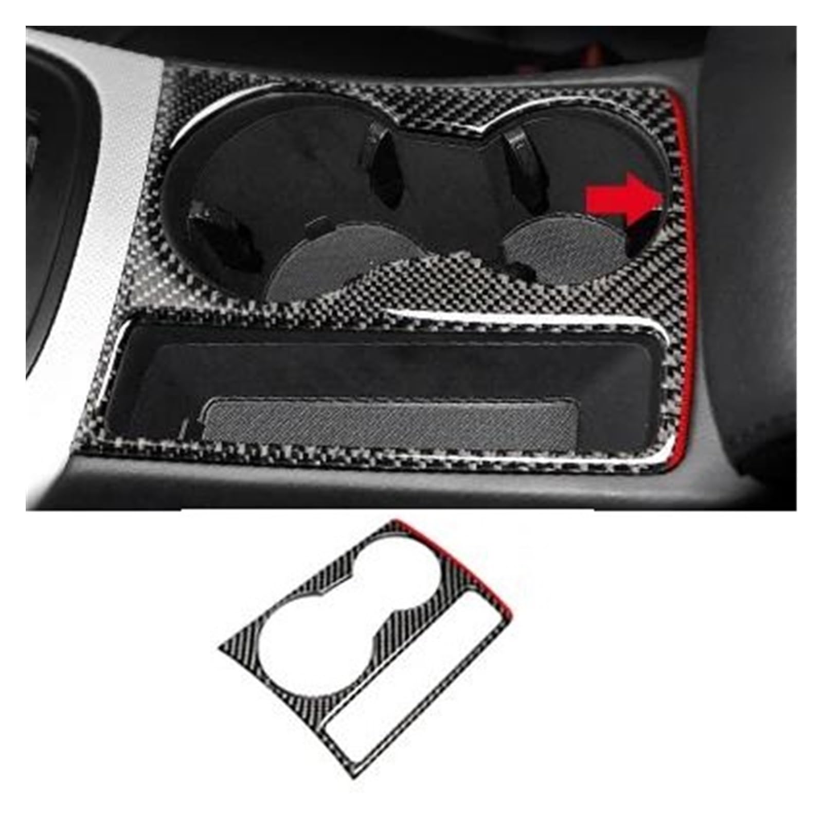 LHHDM Für A4 Für B8 Für A5 2009-2016 Carbon Fiber Center Console Cup Holder Panel Zierrahmen Dekoration Aufkleber Auto-Innenausstattung(S Element Style) von LHHDM