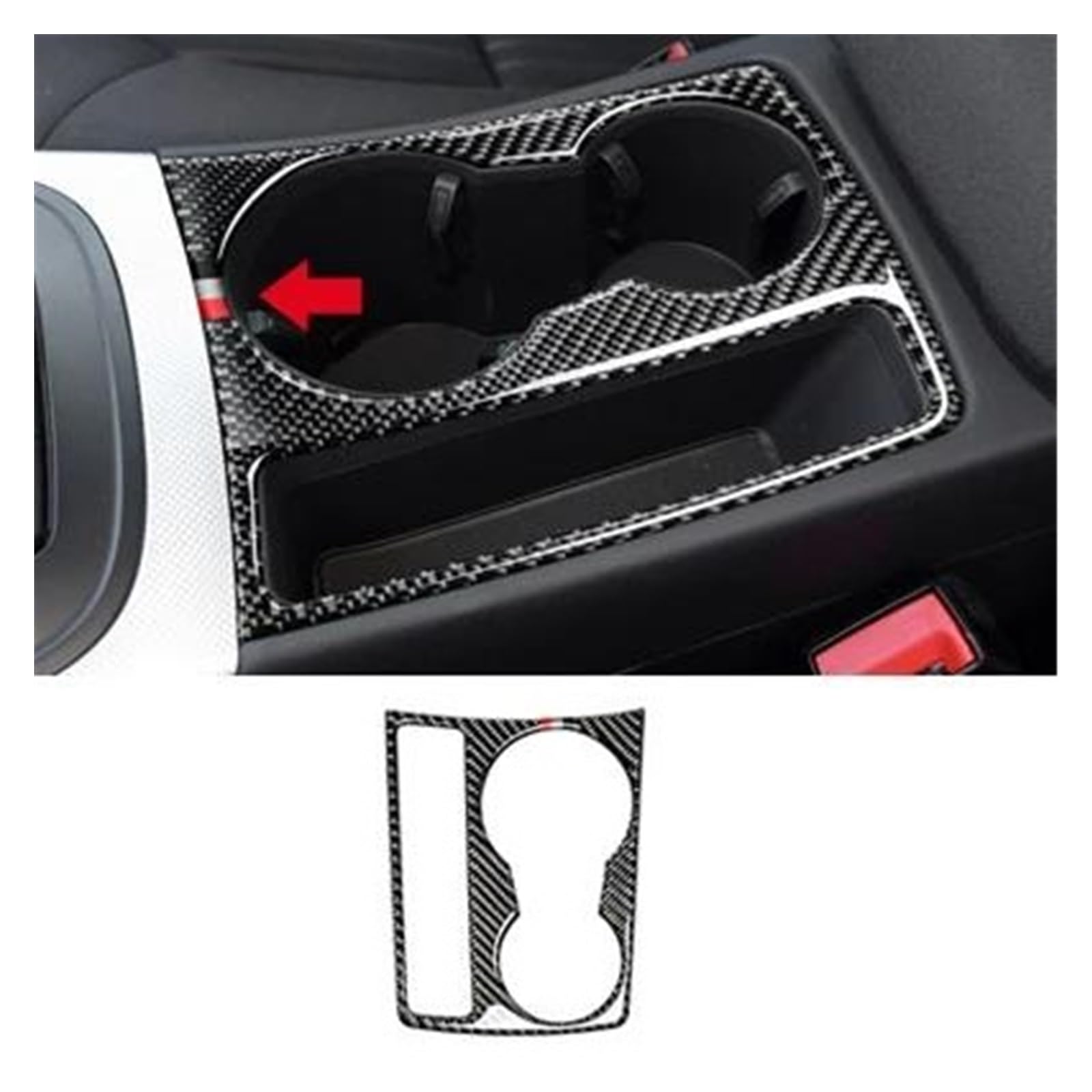 LHHDM Für A4 Für B8 Für A5 2009-2016 Carbon Fiber Center Console Cup Holder Panel Zierrahmen Dekoration Aufkleber Auto-Innenausstattung(Sport Style) von LHHDM