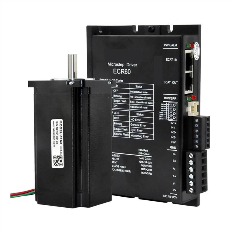 23 6A 24-80V DC Fieldbus Schrittmotortreiber mit 23 3N.M 4.0A Schrittmotor for CNC-Maschine, 1 Stück(ECR60 with 57A2) von LHKQHRDL