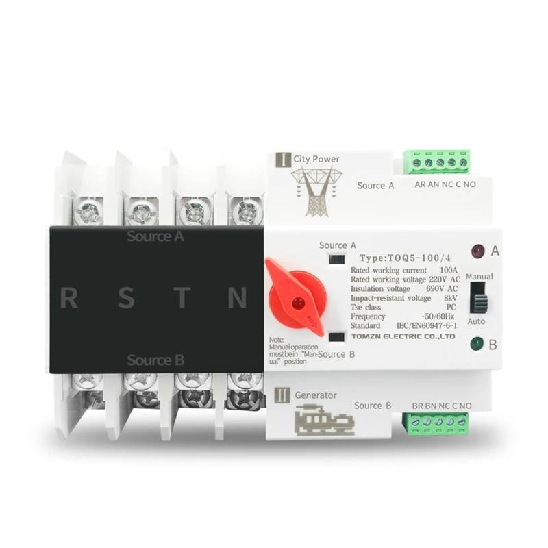 3-Phasen-ATS-Dual-Power-Automatik-Transferschalter, elektrischer Wahlschalter, unterbrechungsfreie Stromversorgung, 4P, 63 A, 100 A, 125 A, 1 Stück(110V,63A) von LHKQHRDL