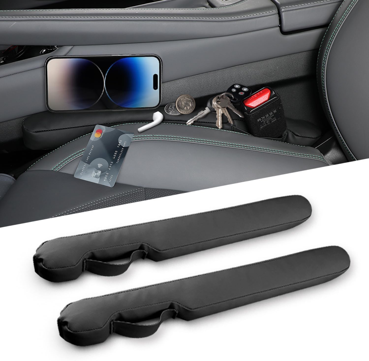 2er Set Autositz-Spaltfüller für BMW X2 (U10) 2023 2024-, Autositz Lückenfüller Aufbewahrungsbox für Autositze für Kleinigkeiten Handys Seat Gap von LHLUCKY