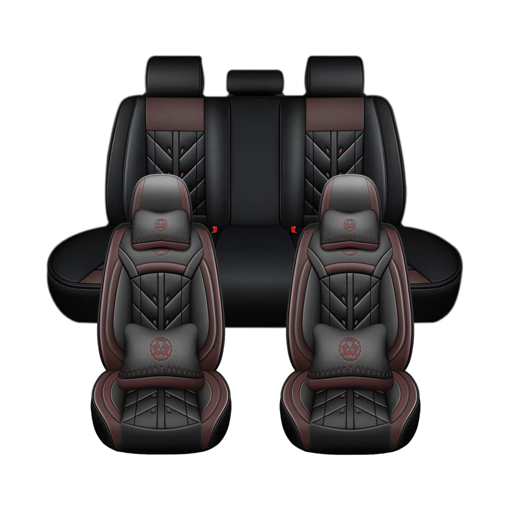 Auto Full Set Leder Sitzbezügesets, für AUDI A3 A1 A4 A5 A6 A6L A7 A8 Wasserdicht Kunstleder Automotive Sitzbezüge Verschleißfest Autositzschutz,Luxury Version-Coffee Style von LHMM