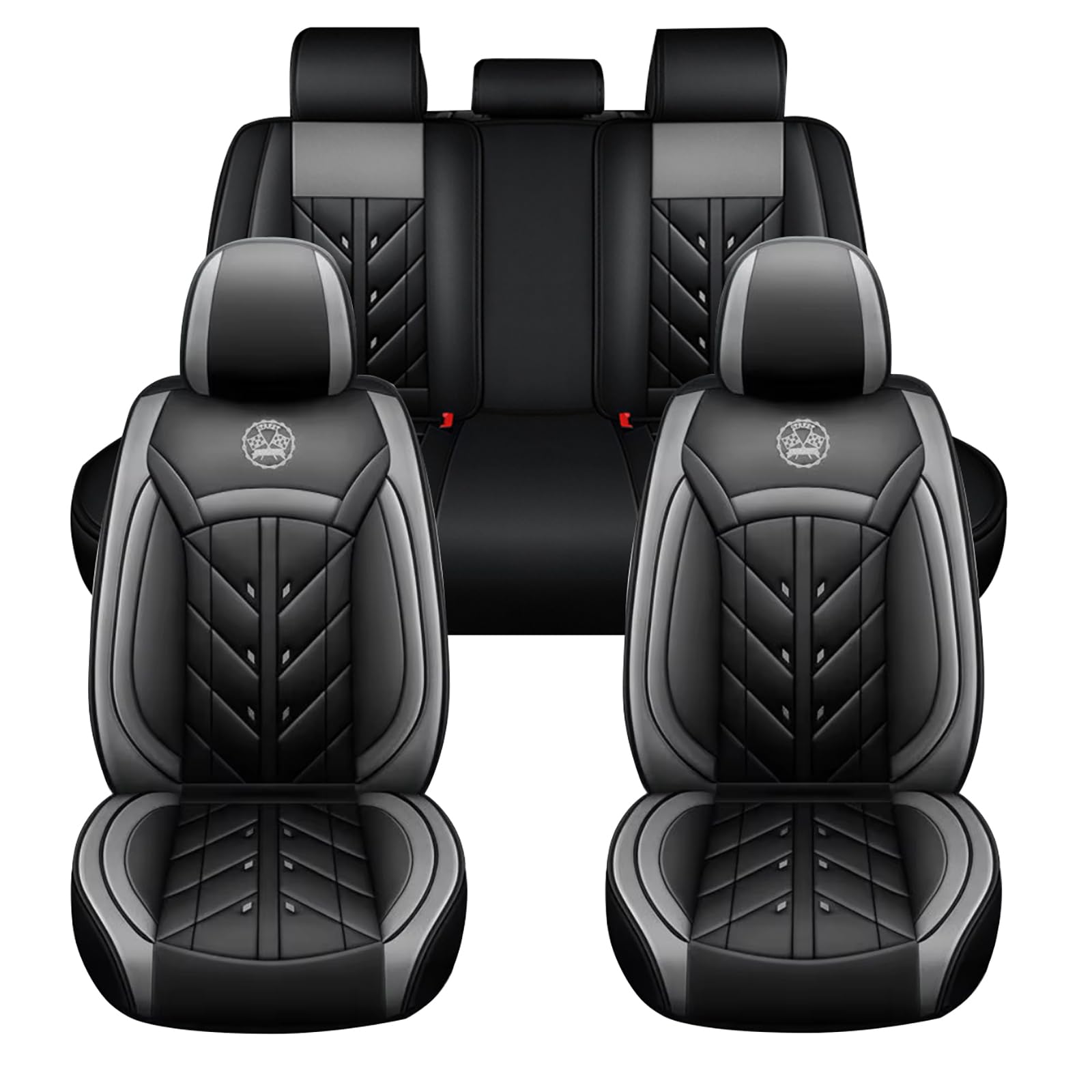 Auto Full Set Leder Sitzbezügesets, für BMW 2er F22 F23 F45 F46 F87 G42 M2 218i 220i 230i 216d 218d 220d M240i M235i Wasserdicht Kunstleder Automotive Sitzbezüge Verschleißfest Autositzschutz von LHMM