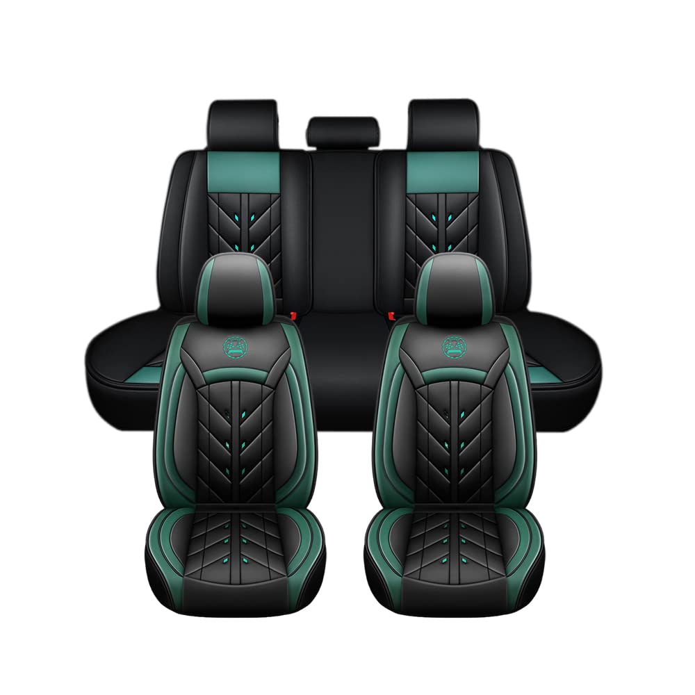 Auto Full Set Leder Sitzbezügesets, für Mercedes-Benz S-Class W222 2014-2020 Wasserdicht Kunstleder Automotive Sitzbezüge Verschleißfest Autositzschutz,Standard Version-Green Style von LHMM