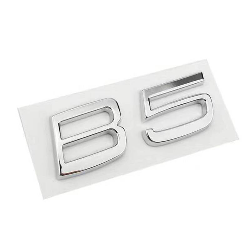 LHYFAGQK 3D ABS B5 B6 Kofferraum Aufkleber Typenschild Emblem Logo Auto Aufkleber passend for Volvo C30 V40 V60 S40 S60 XC60 XC90 XC40 S80 S90 S80L S60L Abzeichen Autoaufkleber(B5 Chrome Silver) von LHYFAGQK