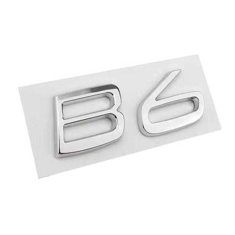 LHYFAGQK 3D ABS B5 B6 Kofferraum Aufkleber Typenschild Emblem Logo Auto Aufkleber passend for Volvo C30 V40 V60 S40 S60 XC60 XC90 XC40 S80 S90 S80L S60L Abzeichen Autoaufkleber(B6 Chrome Silver) von LHYFAGQK