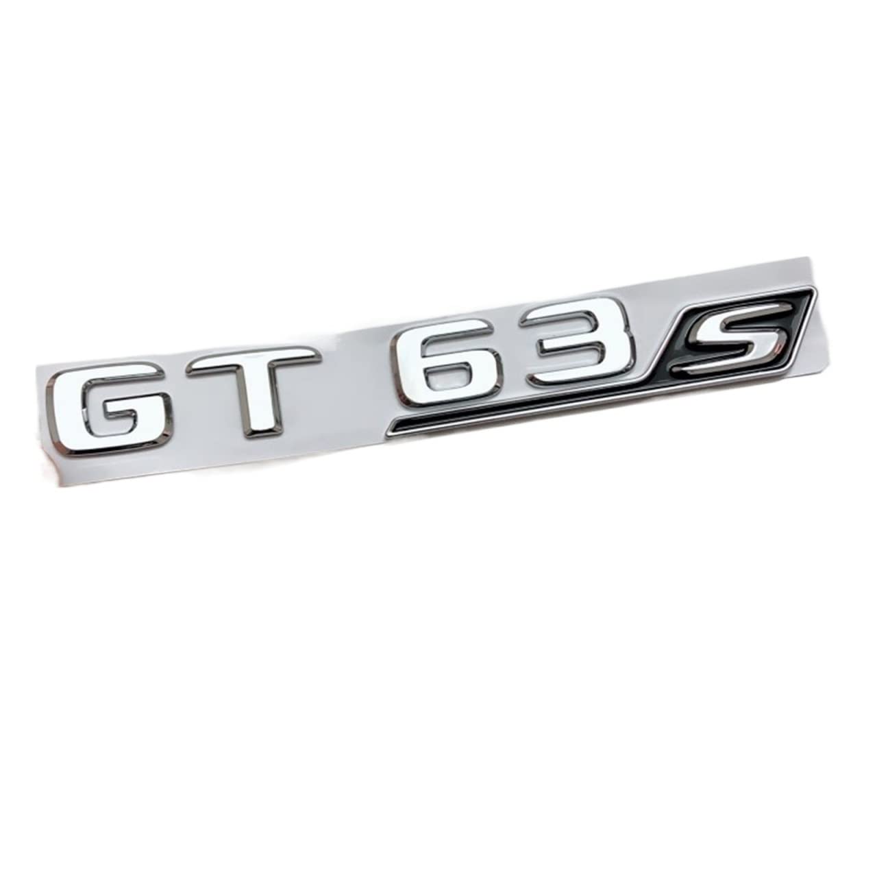 LHYFAGQK 3D ABS Heckkoffer Aufkleber Emblem Abzeichen Aufkleber passend for Mercedes AMG GT RSC GTR GTS GT50 GT43 GT53 GT63S W190 W251 Autozubehör Abzeichen Autoaufkleber(GT63S Silver Black) von LHYFAGQK