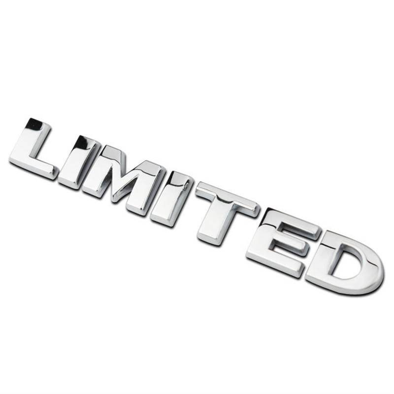 LHYFAGQK 3D-Metall-Auto-Kofferraum-Abzeichen-Aufkleber for Jeep 4X4 Limited Letters Emblem Logo Grand Cherokee Overland Compass Fit for Wrangler-Zubehör Abzeichen Autoaufkleber(Limited Silver) von LHYFAGQK