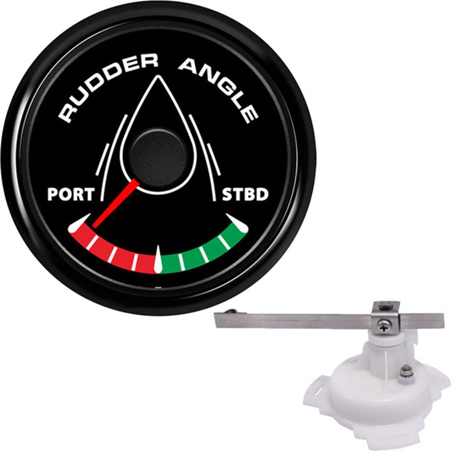 LHYFAGQK 52mm Boot Ruderwinkelanzeige 0-190 Ohm for Ruderwinkelsensor 8 Farbbeinlicht Fit for Marine Yacht 12 V / 24V Digitale Drehzahlmesseranzeige(BN with Sensor) von LHYFAGQK