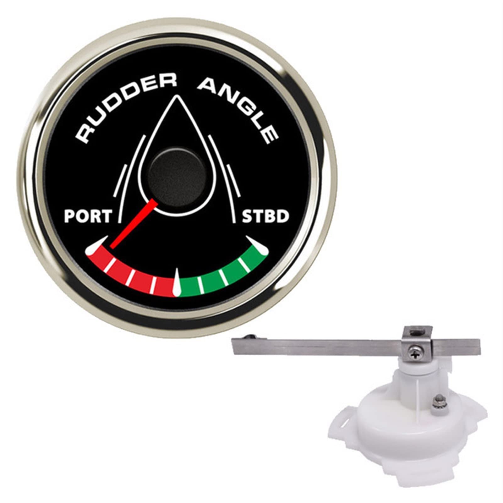 LHYFAGQK 52mm Boot Ruderwinkelanzeige 0-190 Ohm for Ruderwinkelsensor 8 Farbbeinlicht Fit for Marine Yacht 12 V / 24V Digitale Drehzahlmesseranzeige(BS with Sensor) von LHYFAGQK