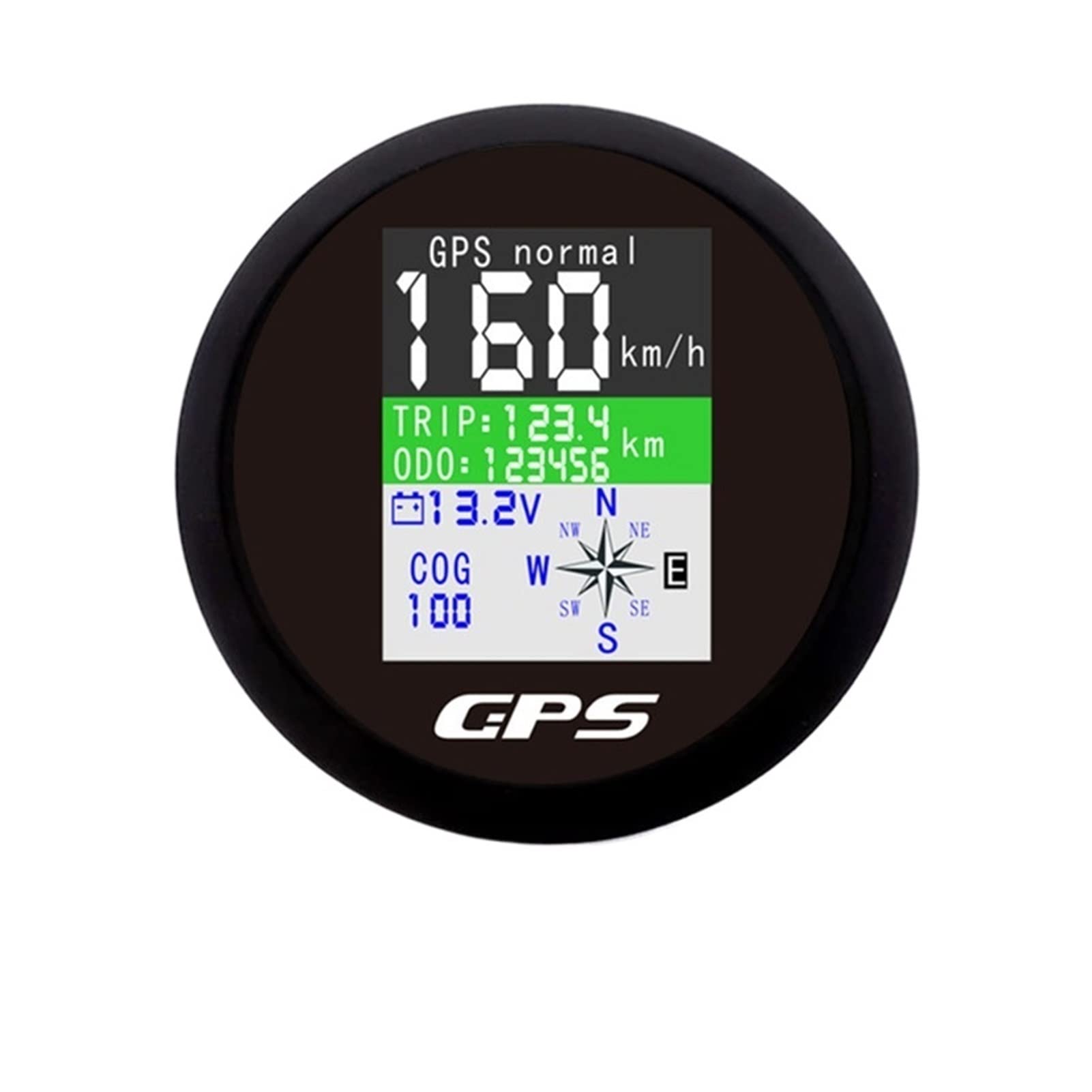 LHYFAGQK 85mm. Geographisches Positionierungs System Tacho-Kilometerzähler einstellbarer Fahrt Odo Cog. Voltmeter Tft. Screen-Speed-Messgeräte for Motoryacht-Bootsauto-Außenborder-Motor Digitale Drehz von LHYFAGQK