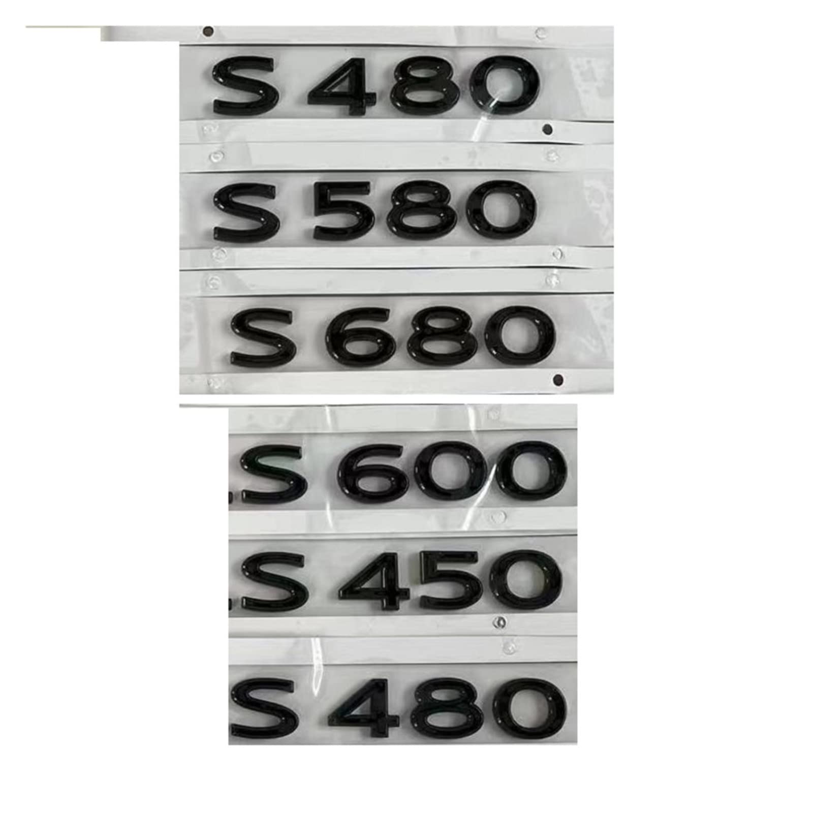 LHYFAGQK Brillante, glänzende, Schwarze Buchstaben, Zahlen, Kofferraum-Embleme, passend for Mercedes, passend for Maybach S480 S580 S680 S600 4MATIC Abzeichen Autoaufkleber(S 580) von LHYFAGQK