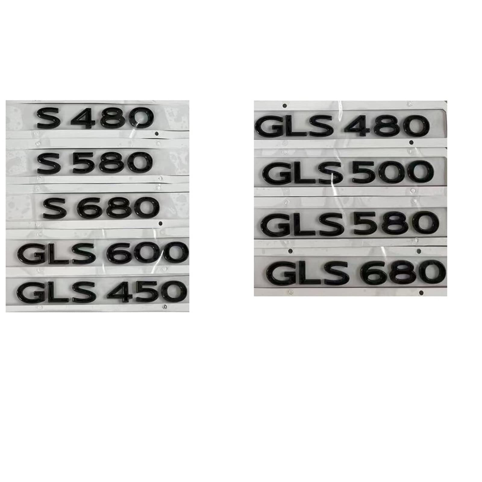 LHYFAGQK Brillante, glänzende, schwarze Buchstaben, Zahlen, Kofferraum-Embleme, passend for Mercedes, passend for MAYBACH GLS450 GLS480 GLS500 GLS550 GLS580 GLS600 GLS680 Abzeichen Autoaufkleber(GLS 4 von LHYFAGQK