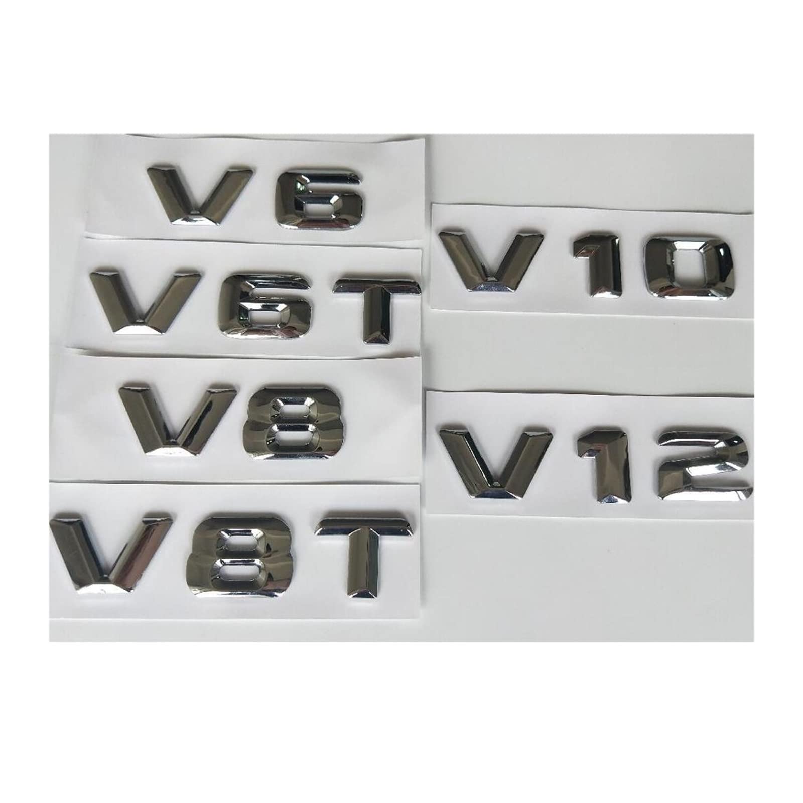 LHYFAGQK Chrom 3D-Buchstaben Trunk Displacement Badges Embleme V 6 V 8 V 10 V 12 V 6T V 8T Passend for Mercedes Benz Abzeichen Autoaufkleber(V 8T) von LHYFAGQK