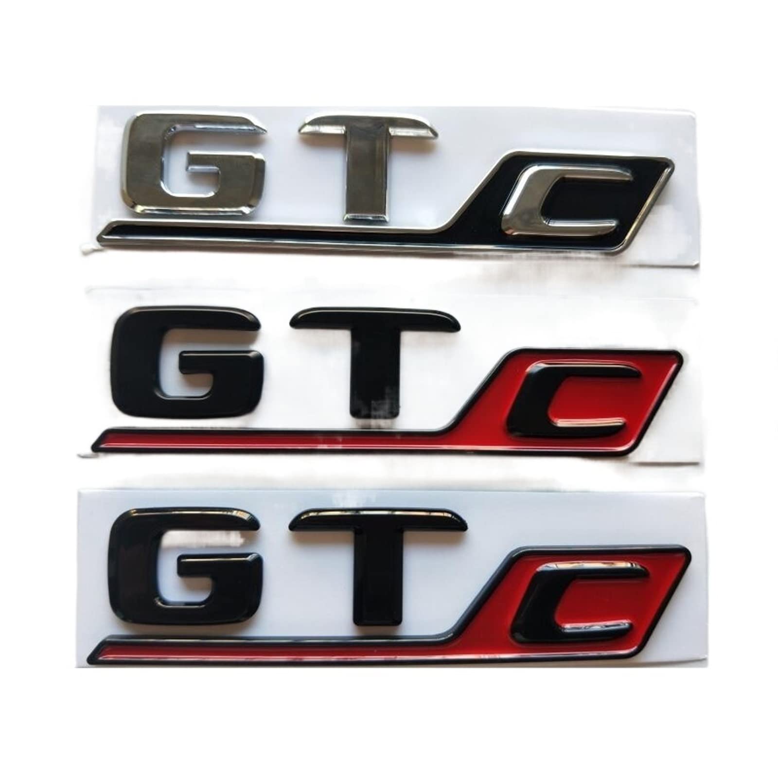LHYFAGQK Chrom-Schwarze Buchstaben GTC Trunk Embleme Abzeichen Aufkleber passend for Mercedes Benz C190 X290 R190 Coupe Cabrio AMG GT GTc Abzeichen Autoaufkleber(Gloss Black(red C)) von LHYFAGQK