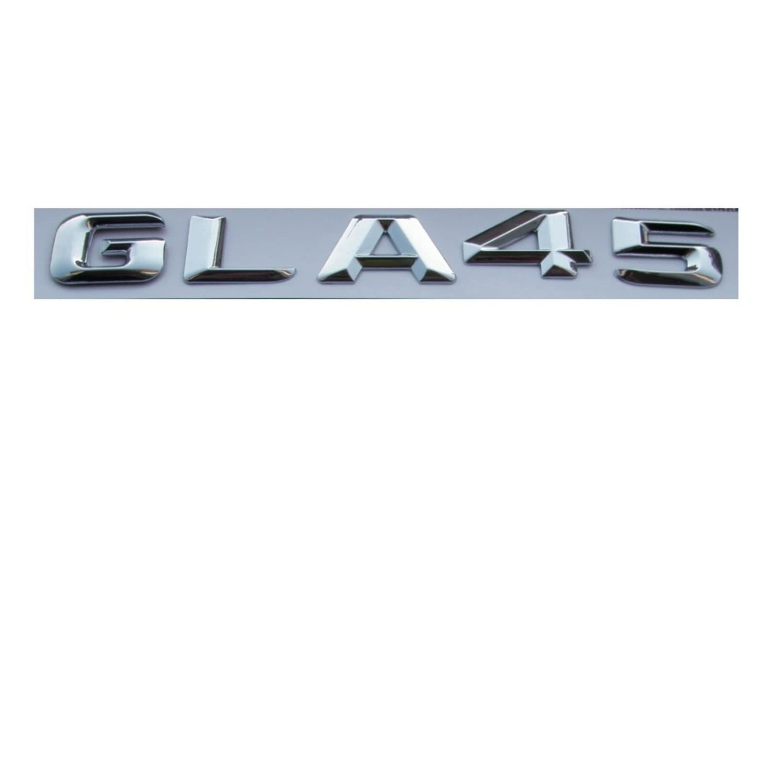 LHYFAGQK Chrom-glänzendes silbernes ABS-Autokofferraum-hintere Zahl-Buchstaben-Wörter-Abzeichen-Emblem-Aufkleber-Aufkleber, kompatibel mit Mercedes-Benz GLA45 AMG Abzeichen Autoaufkleber von LHYFAGQK