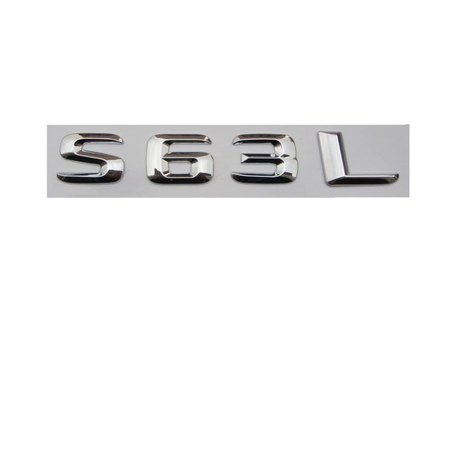 LHYFAGQK Chrom-glänzendes silbernes ABS-Kofferraum-Heck-Nummern-Buchstaben-Wörter-Abzeichen-Emblem-Aufkleber-Aufkleber, kompatibel mit Mercedes-Benz S63L AMG Abzeichen Autoaufkleber von LHYFAGQK