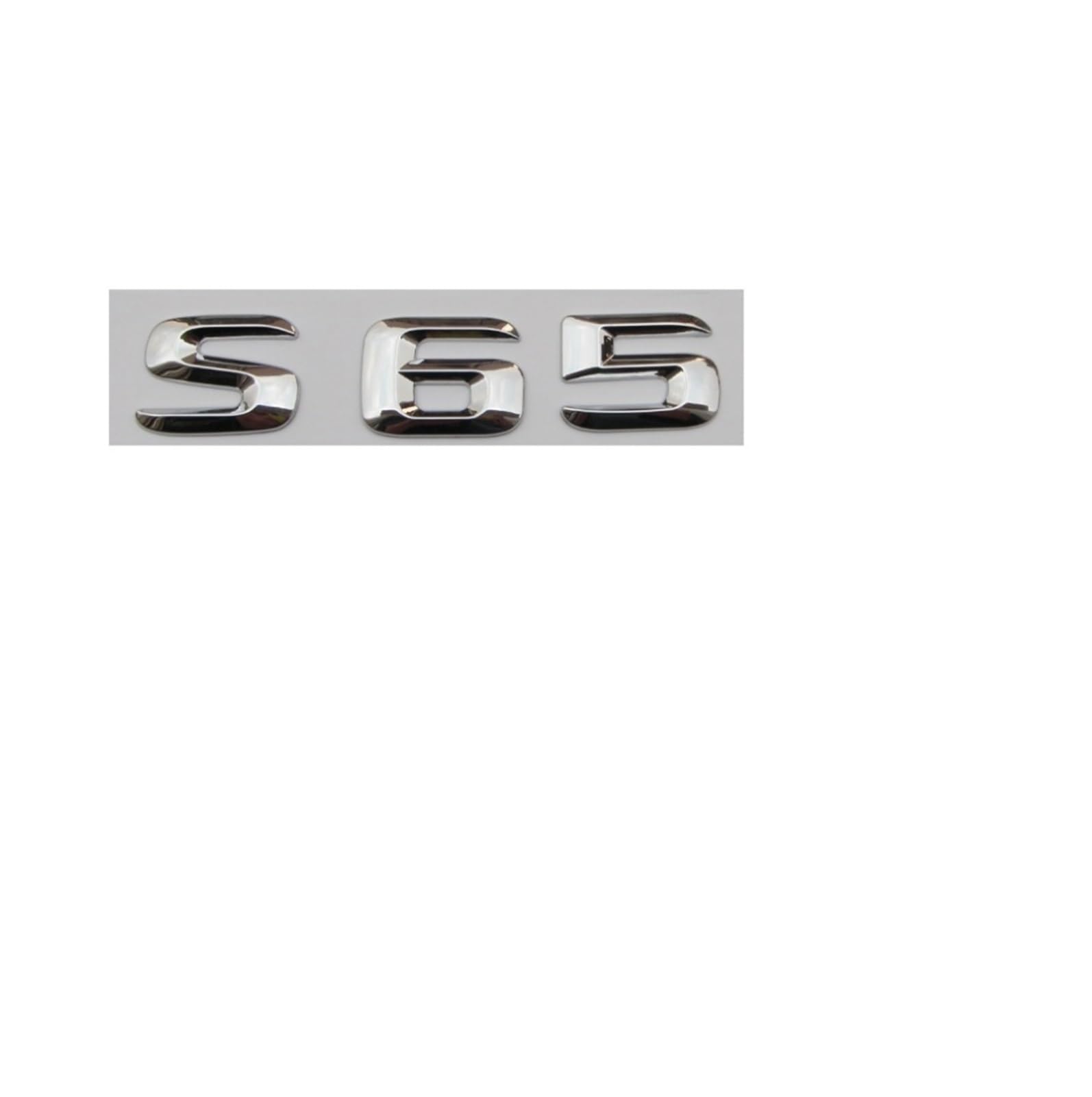 LHYFAGQK Chrom glänzendes silbernes ABS-Kofferraum-Hecknummer-Buchstaben-Wörter-Abzeichen-Emblem-Aufkleber-Aufkleber, kompatibel mit Mercedes-Benz S65 Abzeichen Autoaufkleber von LHYFAGQK